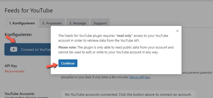 YouTube API verbinden