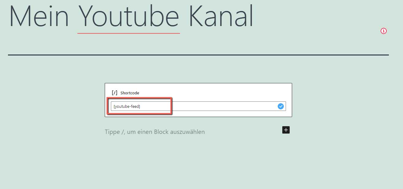 Shortcode im Inhalt einfügen